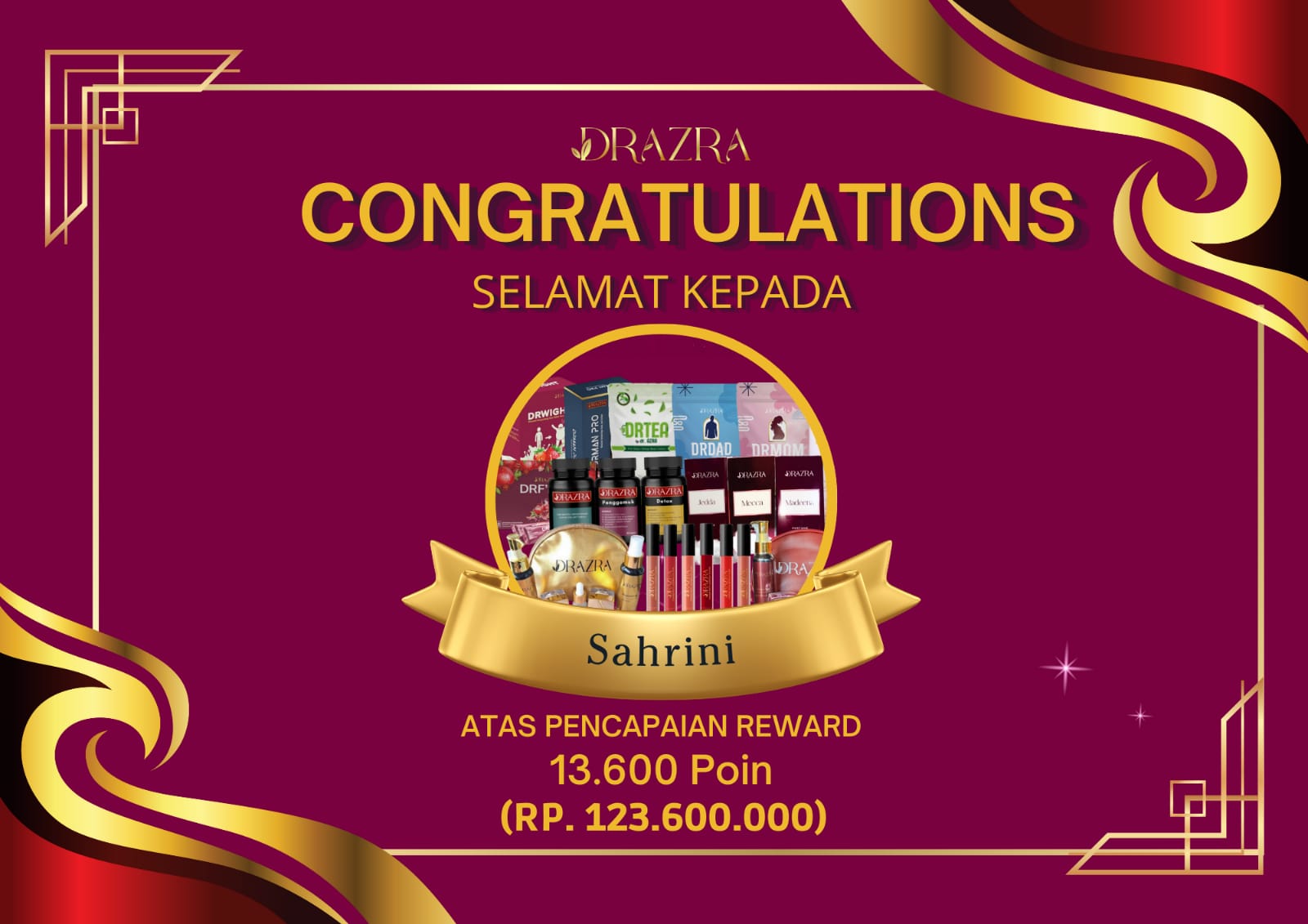 Reward Sahrini 13.600 poin