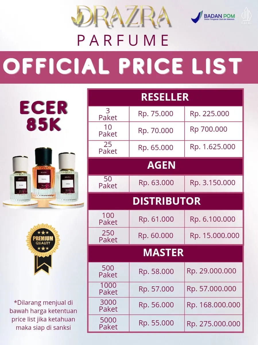 Price list resmi Parfum