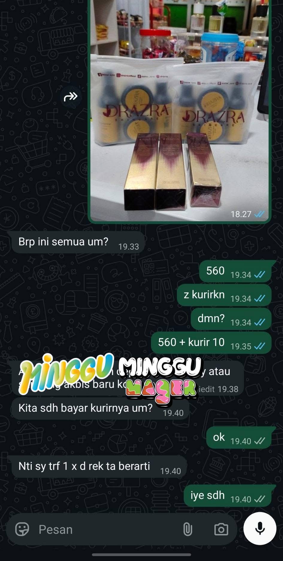 Bukti transaksi produk Sahrini